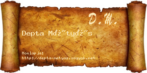 Depta Mátyás névjegykártya